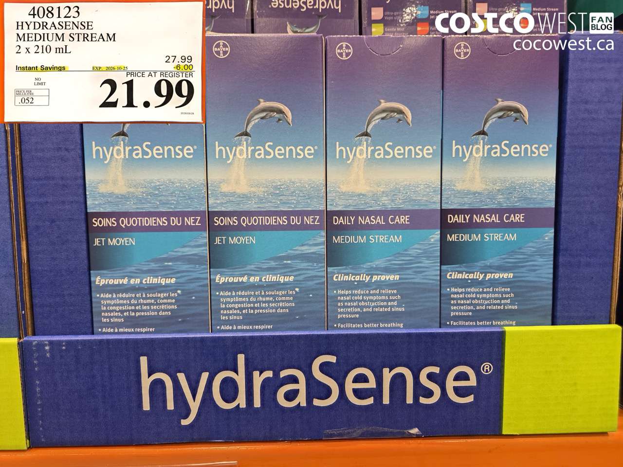 408123 HYDRASENSE MEDIUM STREAM 2 X 210 ML ($6.00 INSTANT SAVINGS EXPIRES ON 2026-10-25) $21.99