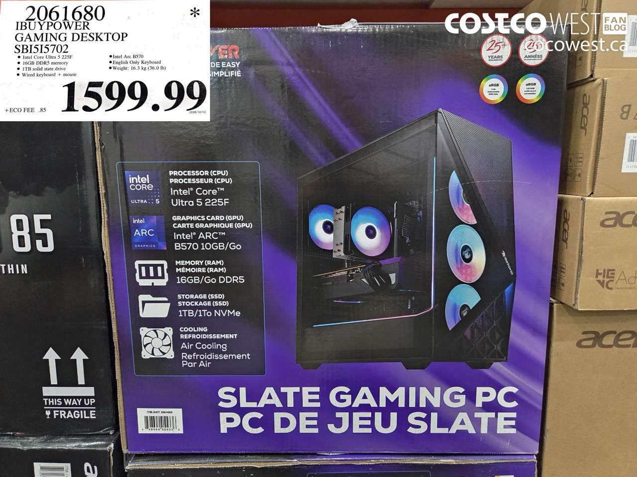 2061680 IBUYPOWER GAMING DESKTOP SBI5I5702 $1599.99