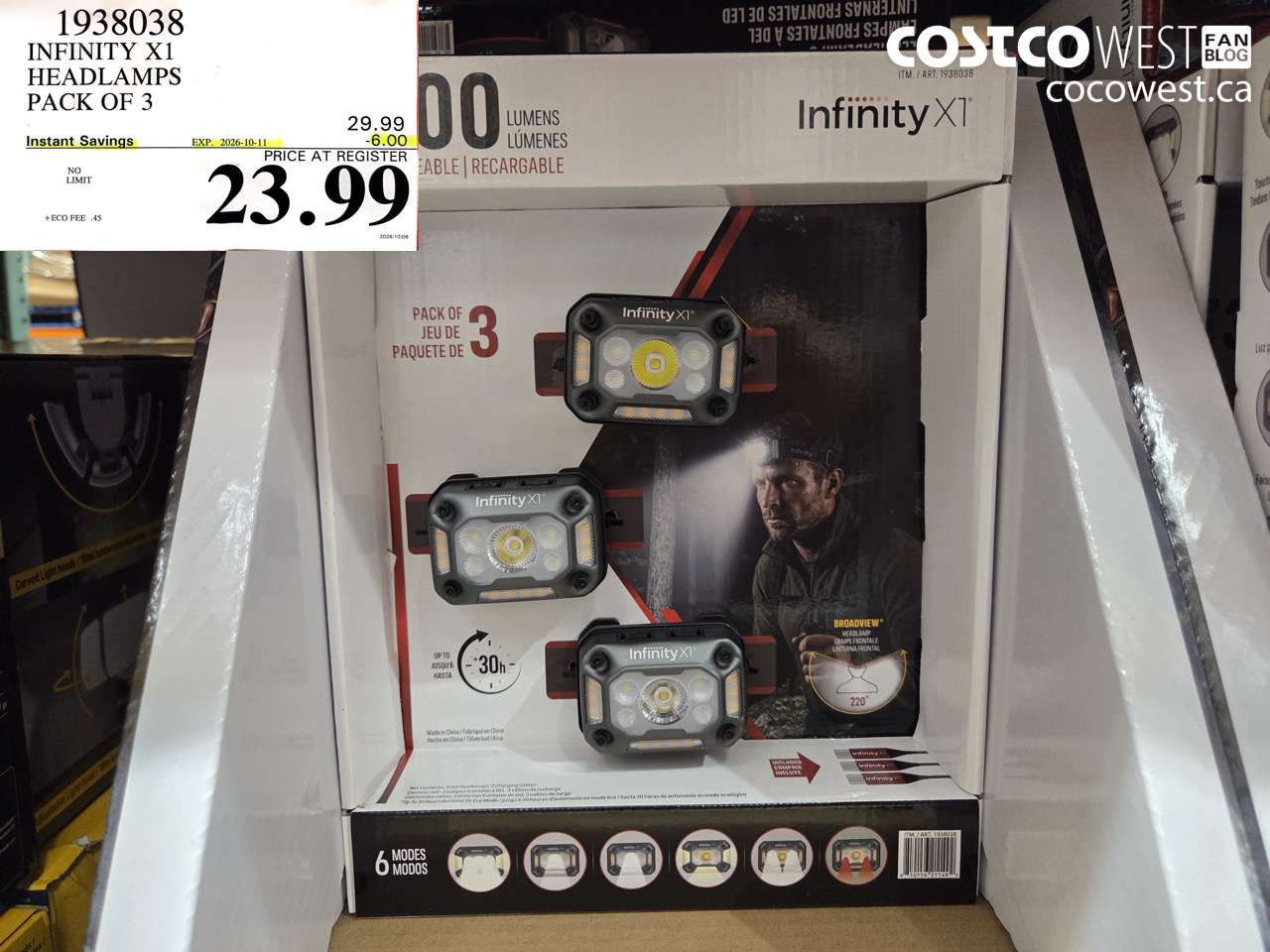 1938038 INFINITY X1 HEADLAMPS PACK OF 3 ($6.00 INSTANT SAVINGS EXPIRES ON 2026-10-11) $23.99