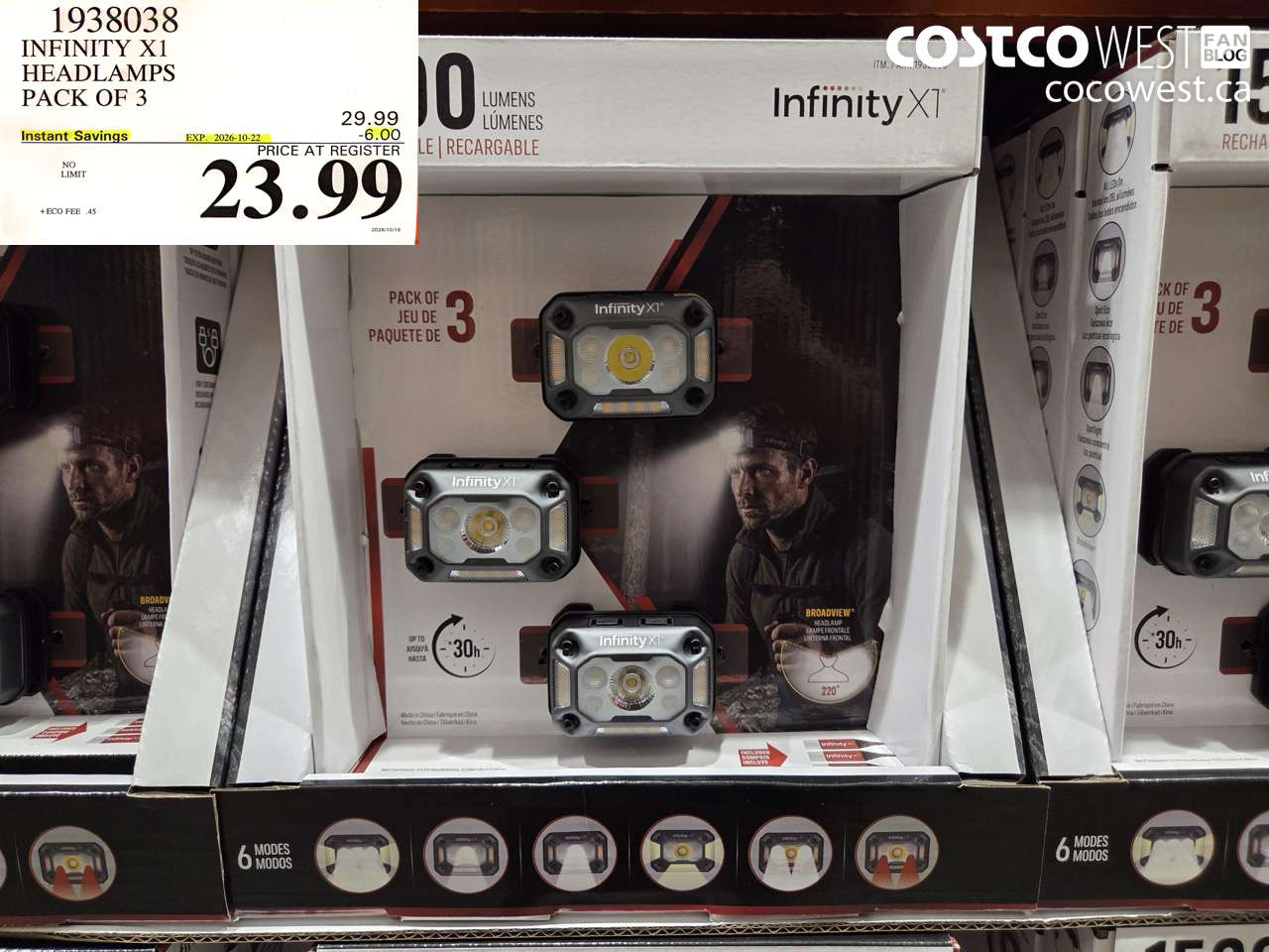1938038 INFINITY X1 HEADLAMPS PACK OF 3 ($6.00 INSTANT SAVINGS EXPIRES ON 2026-10-22) $23.99