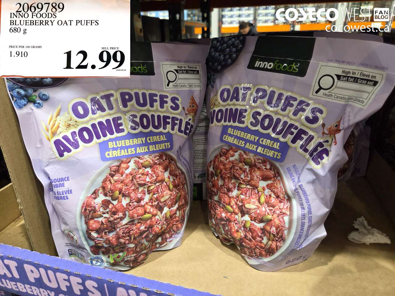 2069789 INNO FOODS BLUEBERRY OAT PUFFS 680 G $12.99
