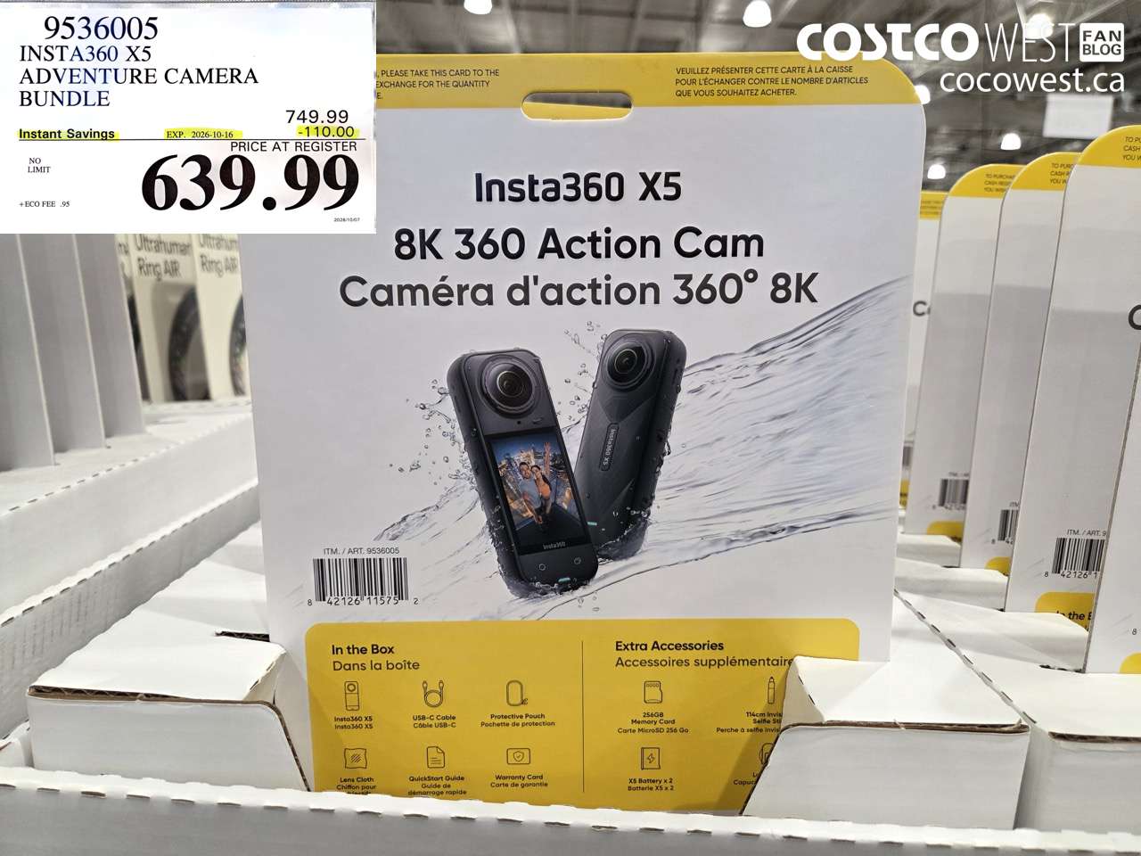 9536005 INSTA360 X5 ADVENTURE CAMERA BUNDLE ($110.00 INSTANT SAVINGS EXPIRES ON 2026-10-16) $639.99