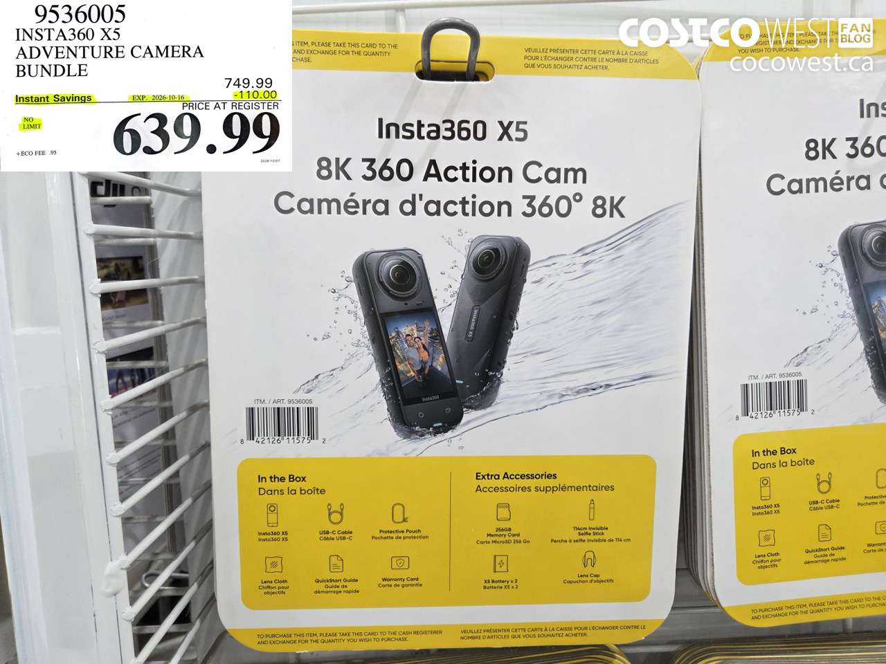 9536005 INSTA360 X5 ADVENTURE CAMERA BUNDLE ($110.00 INSTANT SAVINGS EXPIRES ON 2026-10-16) $639.99
