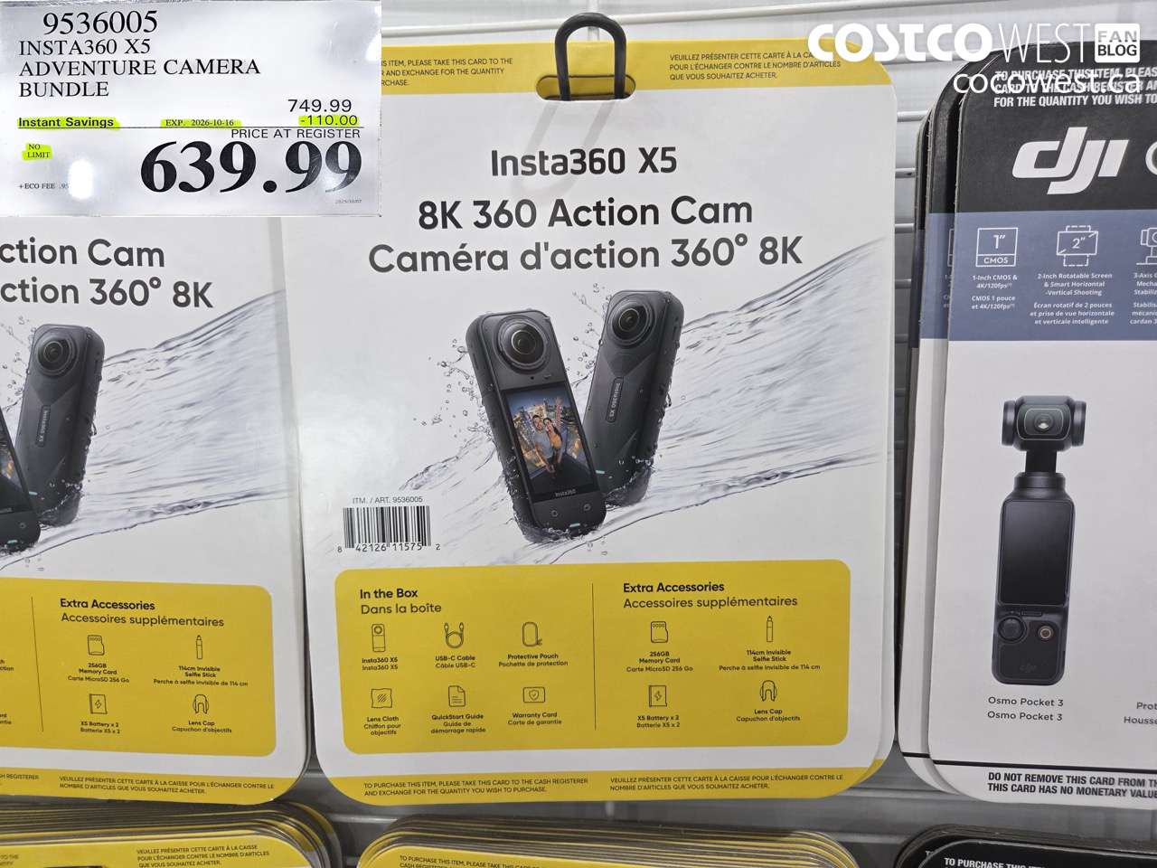 9536005 INSTA360 X5 ADVENTURE CAMERA BUNDLE ($110.00 INSTANT SAVINGS EXPIRES ON 2026-10-16) $639.99