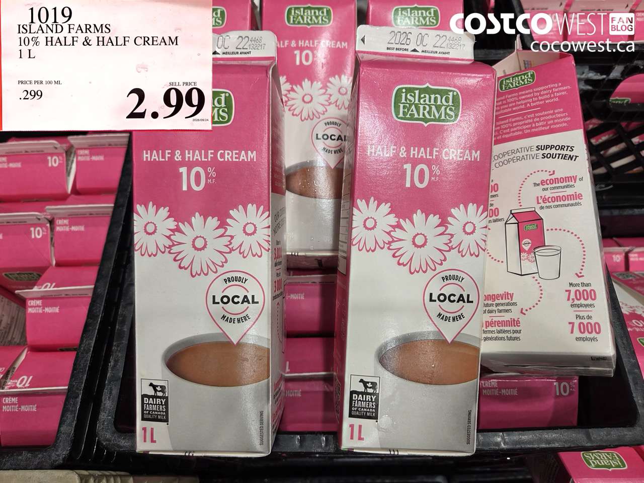 1019 ISLAND FARMS 10% HALF & HALF CREAM 1 L $2.99