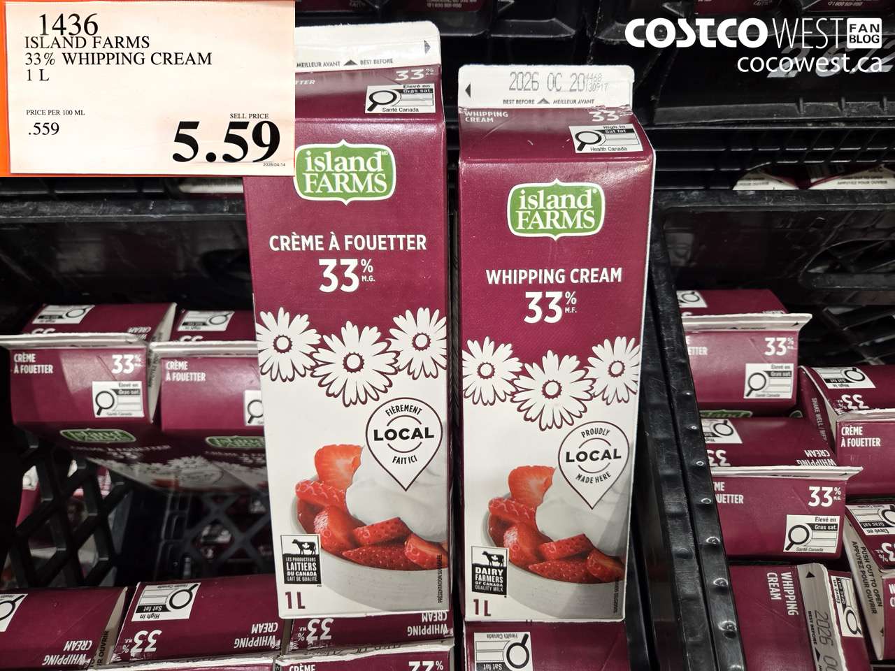 1436 ISLAND FARMS 33% WHIPPING CREAM 1 L $5.59