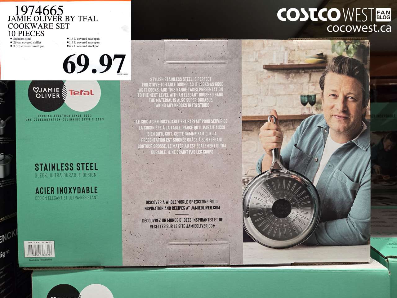 1974665 JAMIE OLIVER BY TFAL COOKWARE SET 10 PIECES $69.97