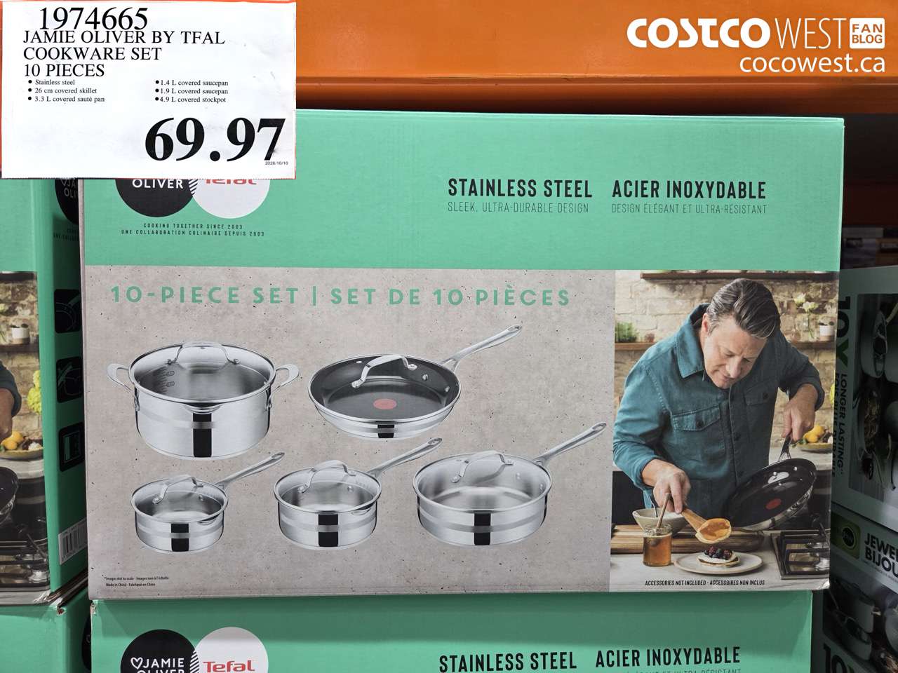 1974665 JAMIE OLIVER BY TFAL COOKWARE SET 10 PIECES $69.97