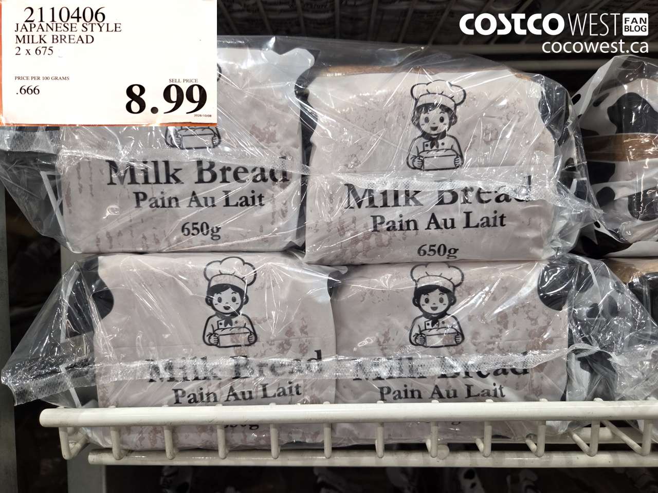 2110406 JAPANESE STYLE MILK BREAD 2 X 675 $8.99