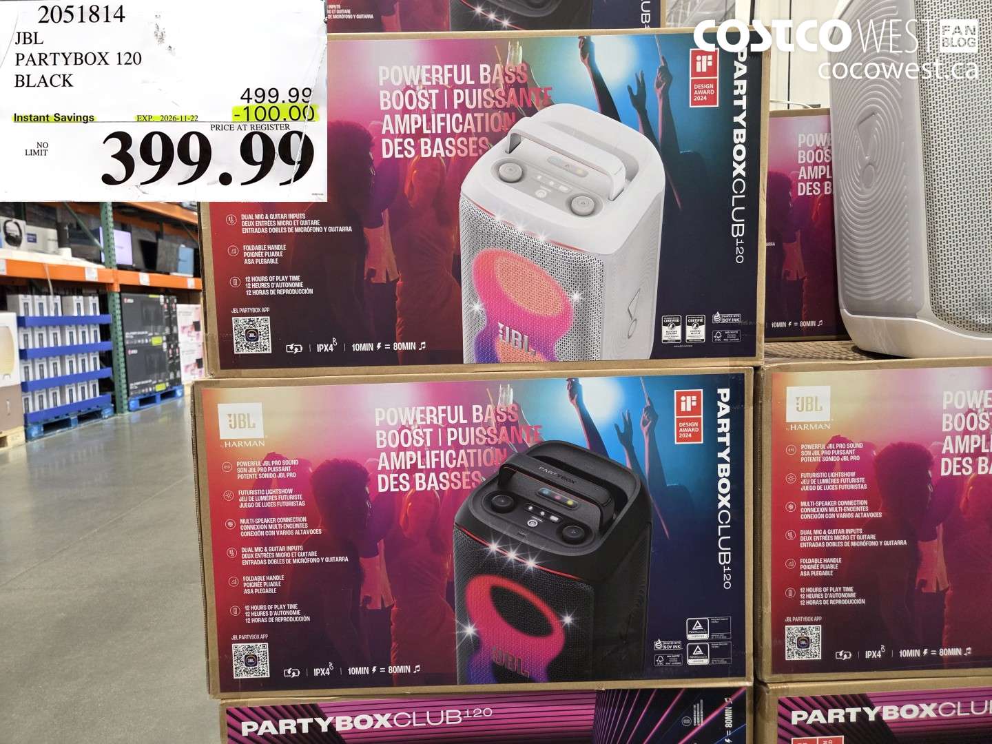 2051814 JBL PARTYBOX 120 BLACK ($100.00 INSTANT SAVINGS EXPIRES ON 2026-11-22) $399.99