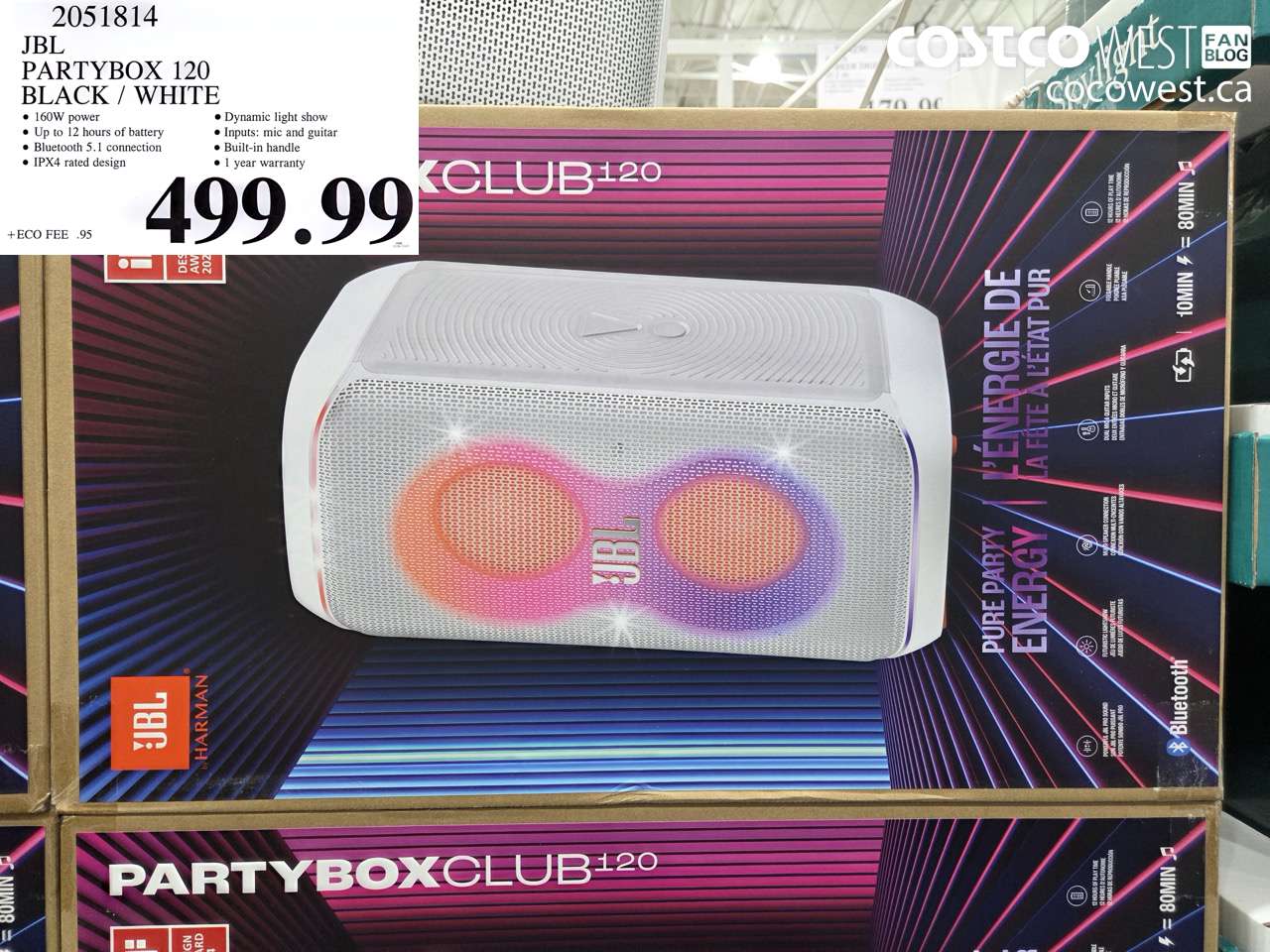 2051814 JBL PARTYBOX 120 BLACK / WHITE $499.99