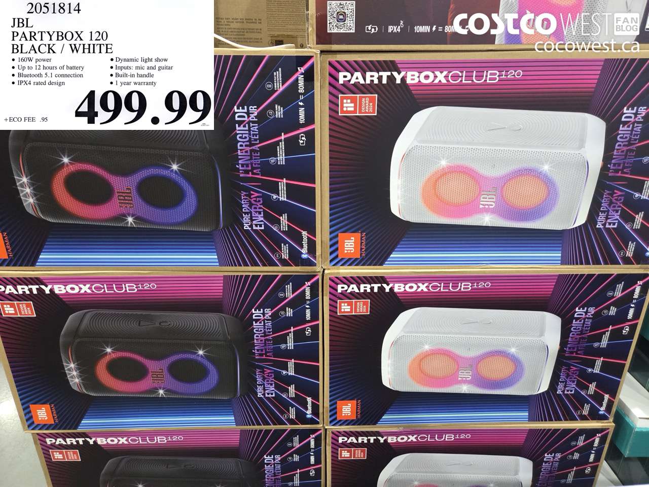 2051814 JBL PARTYBOX 120 BLACK / WHITE $499.99