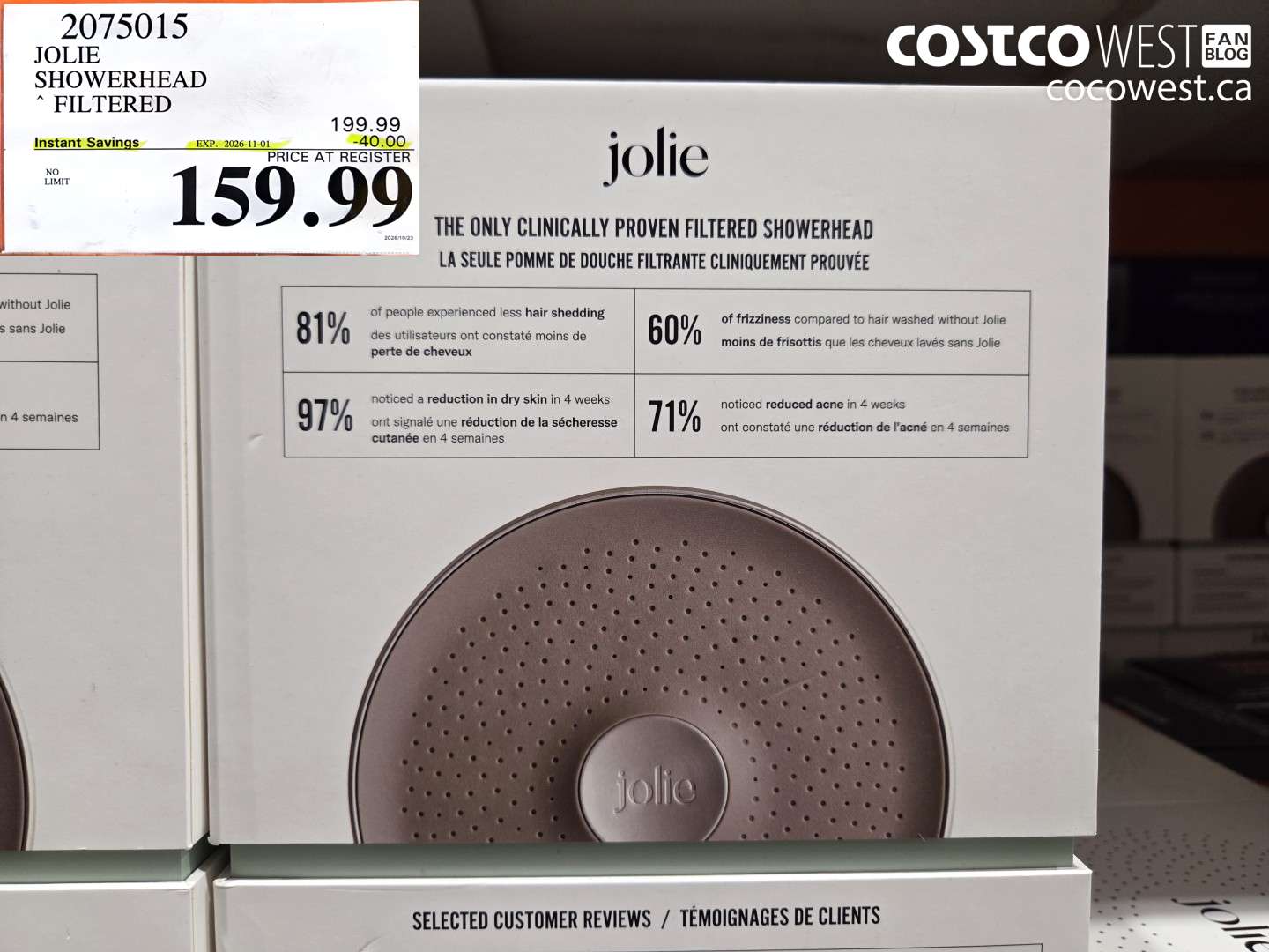 2075015 JOLIE SHOWERHEAD FILTERED ($40.00 INSTANT SAVINGS EXPIRES ON 2026-11-01) $159.99