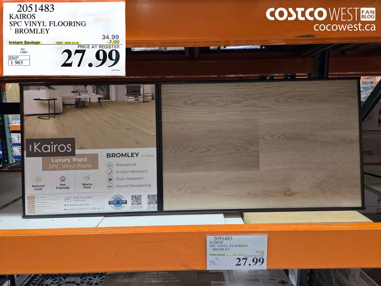 2051483 KAIROS SPC VINYL FLOORING BROMLEY ($7.00 INSTANT SAVINGS EXPIRES ON 2026-10-25) $27.99
