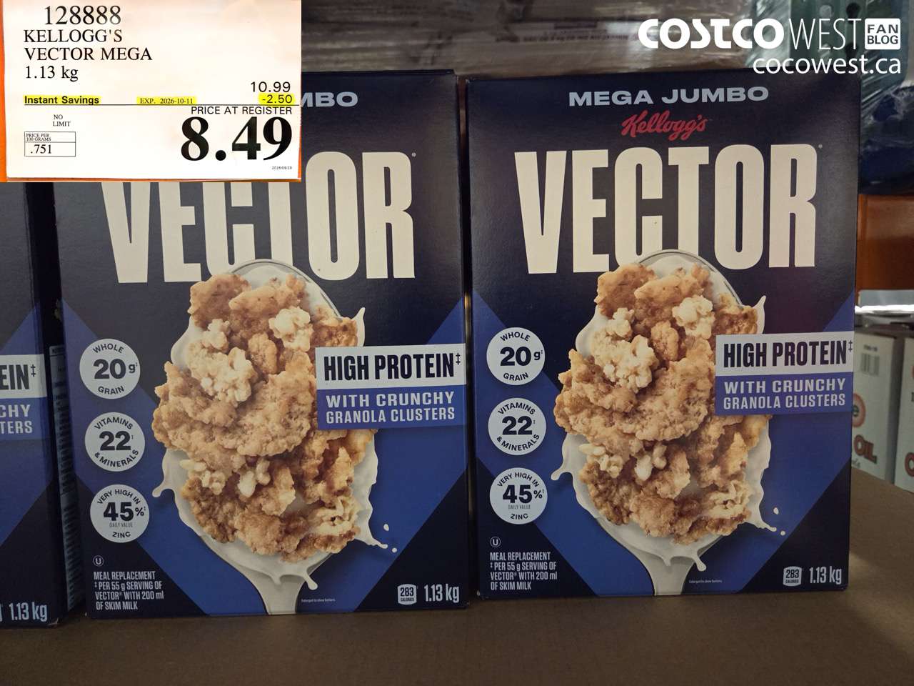 1288888 KELLOGG'S VECTOR MEGA 1.13 KG ($2.50 INSTANT SAVINGS EXPIRES ON 2026-10-11) $8.49