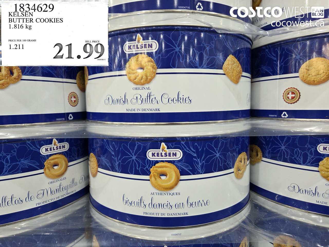 1834629 KELSEN BUTTER COOKIES 1.816 KG $21.99