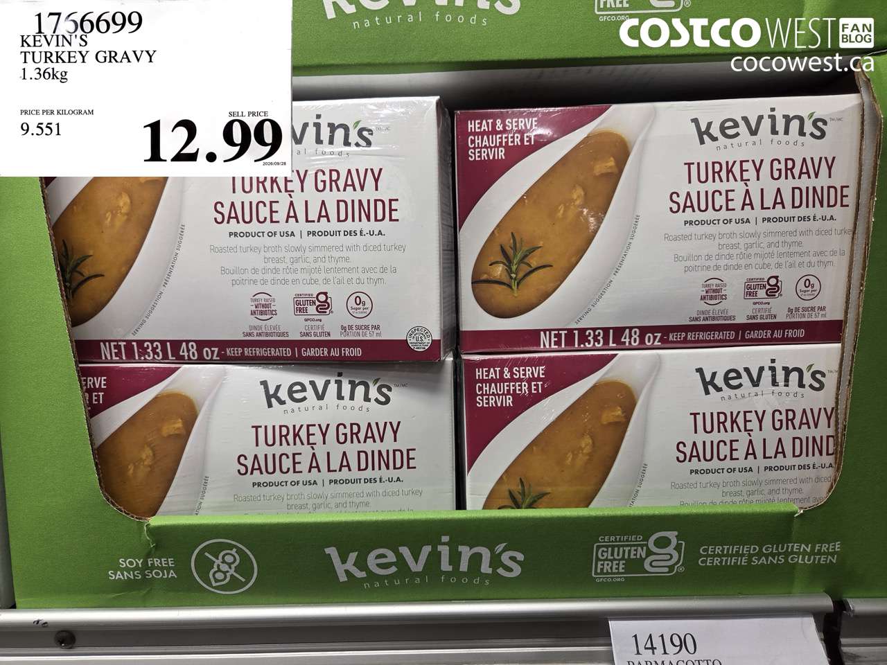 1756699 KEVIN'S TURKEY GRAVY 1.36KG $12.99