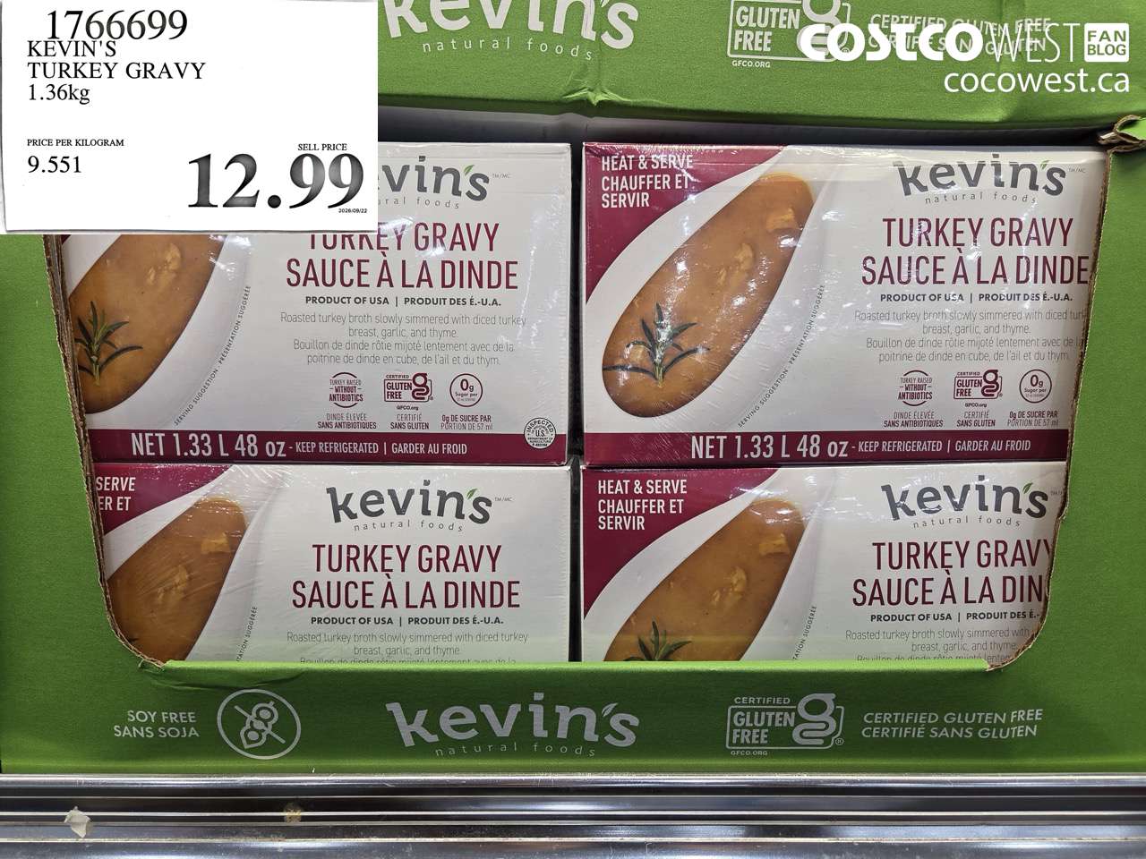 1766699 KEVIN'S TURKEY GRAVY 1.36KG $12.99