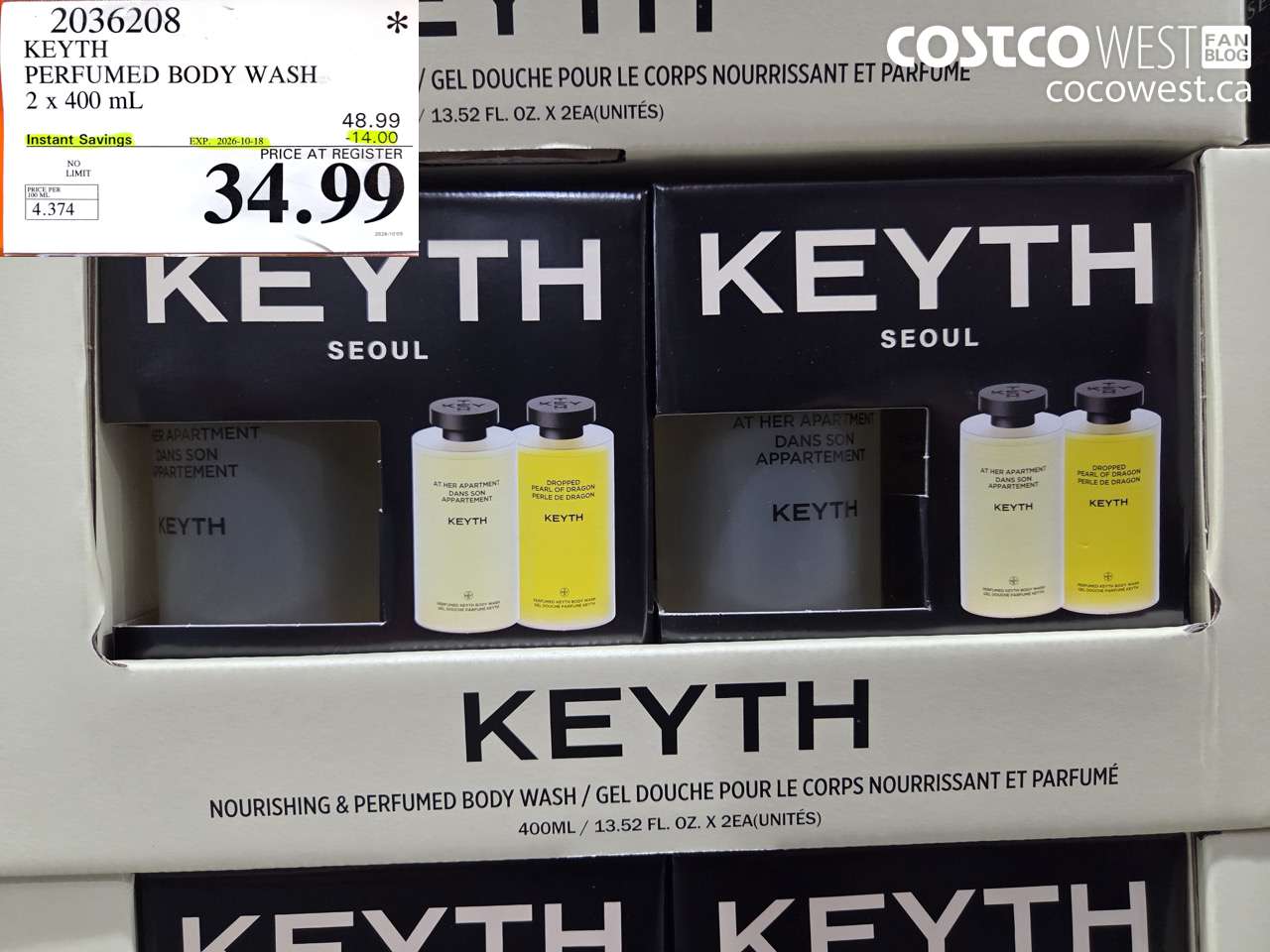2036208 KEYTH PERFUMED BODY WASH 2 X 400 ML ($14.00 INSTANT SAVINGS EXPIRES ON 2026-10-18) $34.99