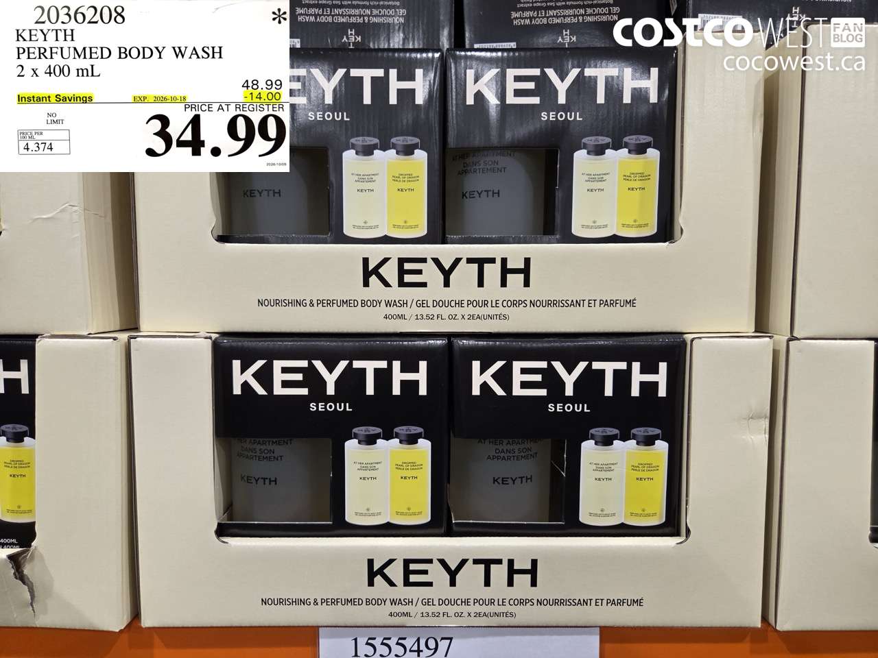 2036208 KEYTH PERFUMED BODY WASH 2 X 400 ML ($14.00 INSTANT SAVINGS EXPIRES ON 2026-10-18) $34.99