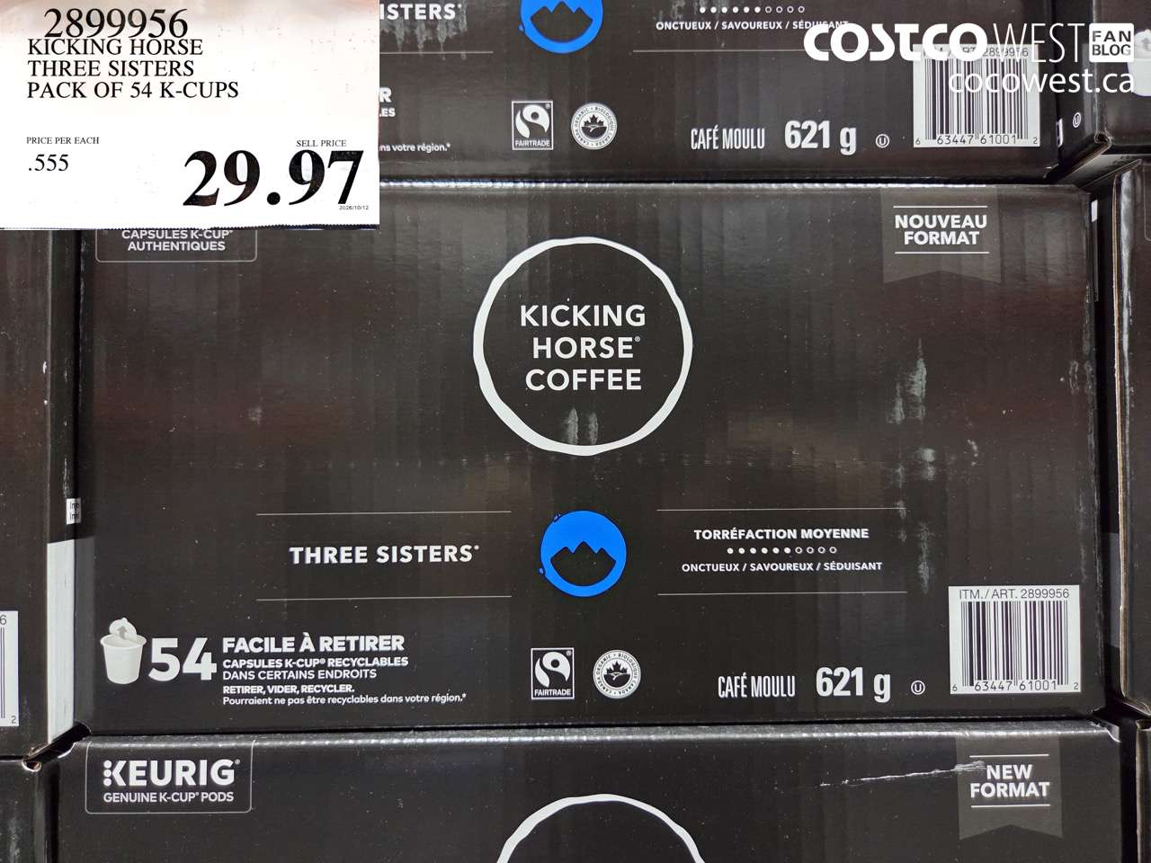 2899956 KICKING HORSE THREE SISTERS PACK OF 54 K-CUPS $29.97