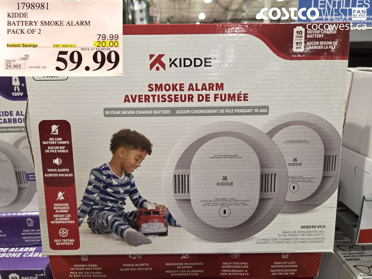 1798981 KIDDE BATTERY SMOKE ALARM PACK OF 2 ($20.00 INSTANT SAVINGS EXPIRES ON 2026-10-11) $59.99