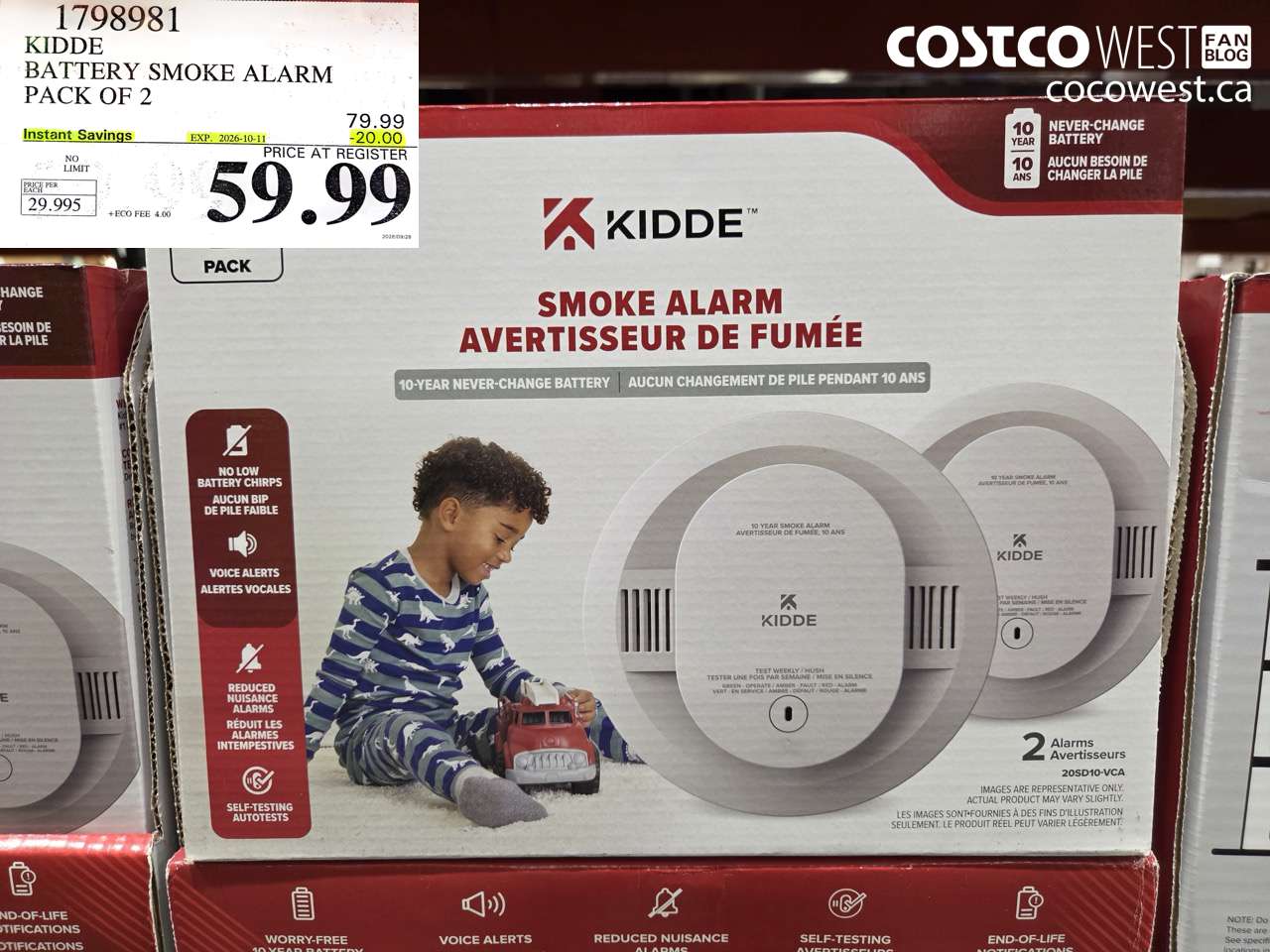 1798981 KIDDE BATTERY SMOKE ALARM PACK OF 2 ($20.00 INSTANT SAVINGS EXPIRES ON 2026-10-11) $59.99