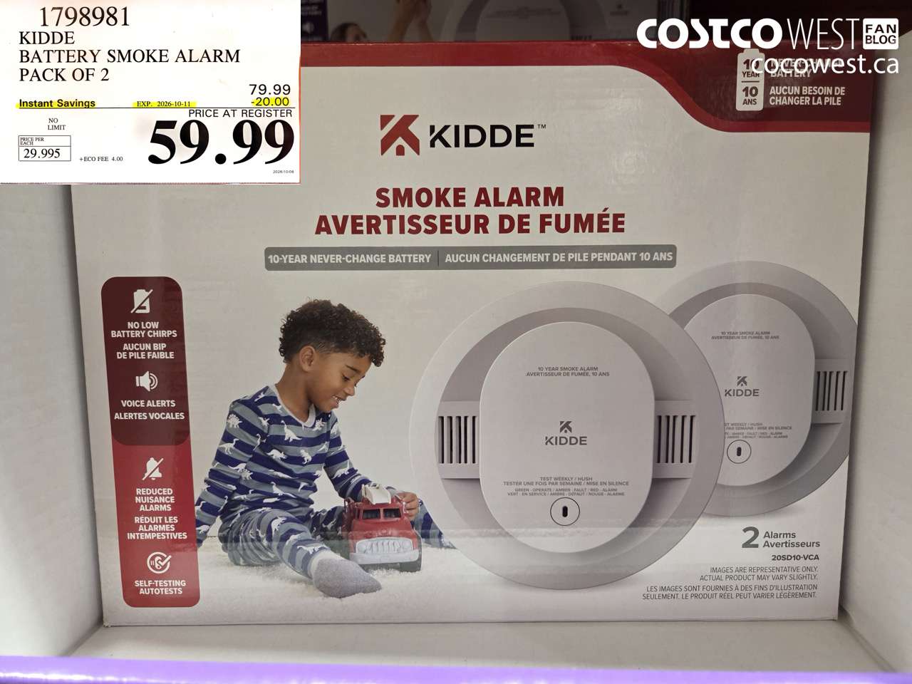 1798981 KIDDE BATTERY SMOKE ALARM PACK OF 2 ($20.00 INSTANT SAVINGS EXPIRES ON 2026-10-11) $59.99
