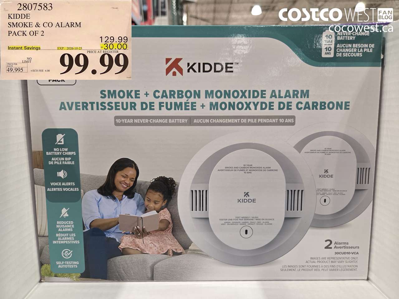 2807583 KIDDE SMOKE & CO ALARM PACK OF 2 ($30.00 INSTANT SAVINGS EXPIRES ON 2026-10-25) $99.99
