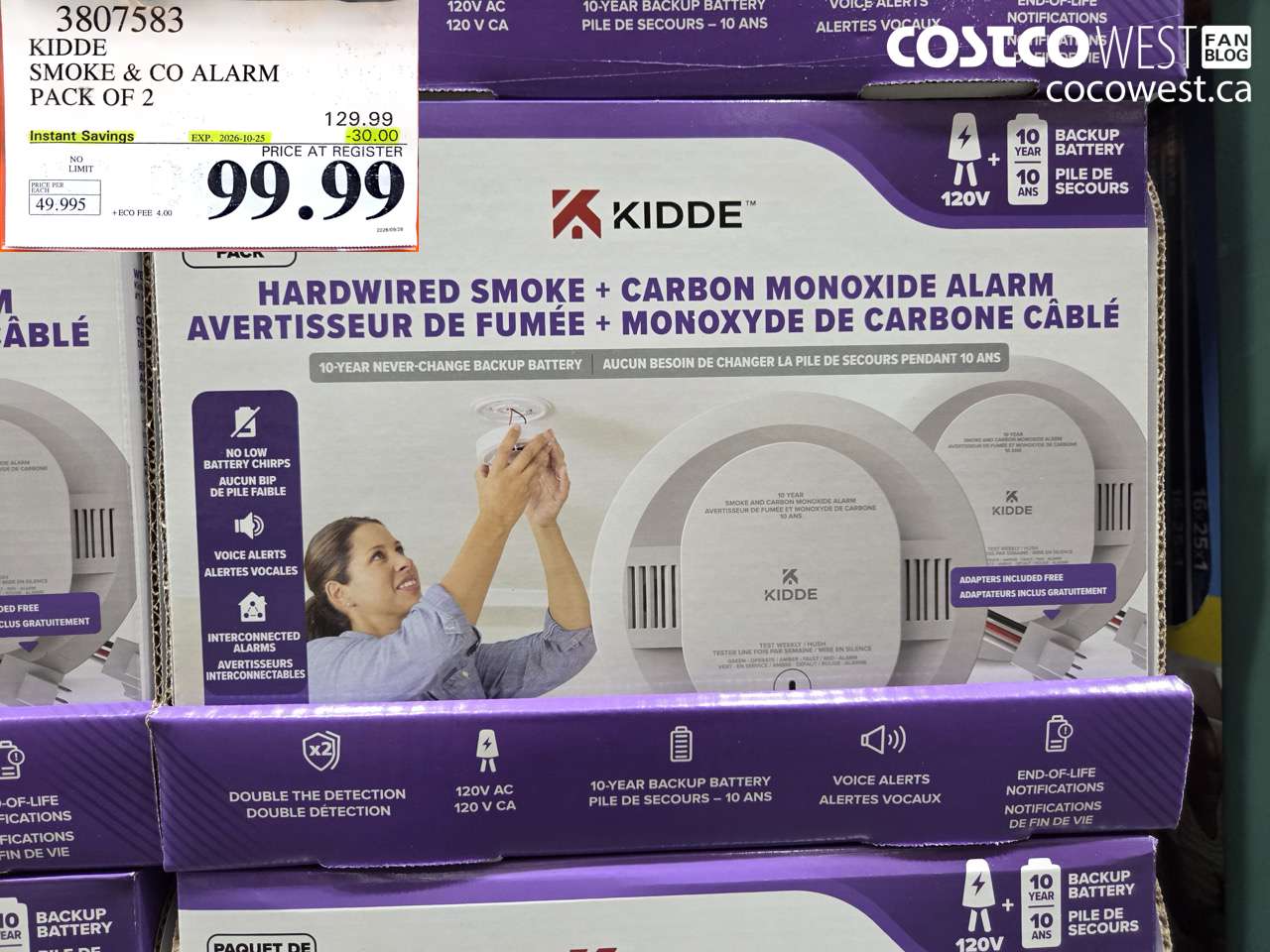3807583 KIDDE SMOKE & CO ALARM PACK OF 2 ($30.00 INSTANT SAVINGS EXPIRES ON 2026-10-25) $99.99