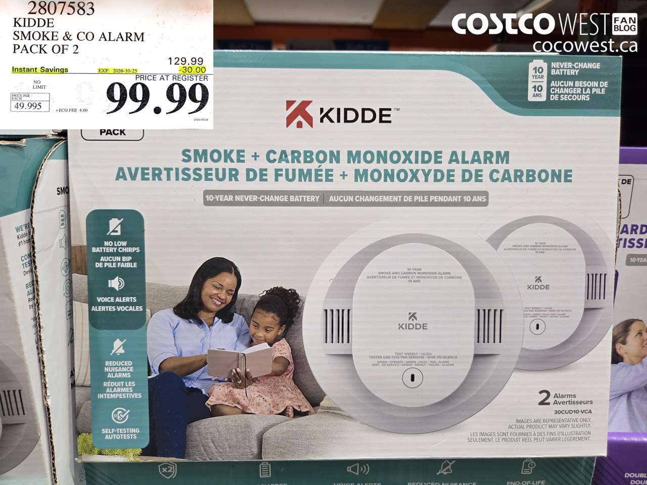 2807583 KIDDE SMOKE & CO ALARM PACK OF 2 ($30.00 INSTANT SAVINGS EXPIRES ON 2026-10-25) $99.99