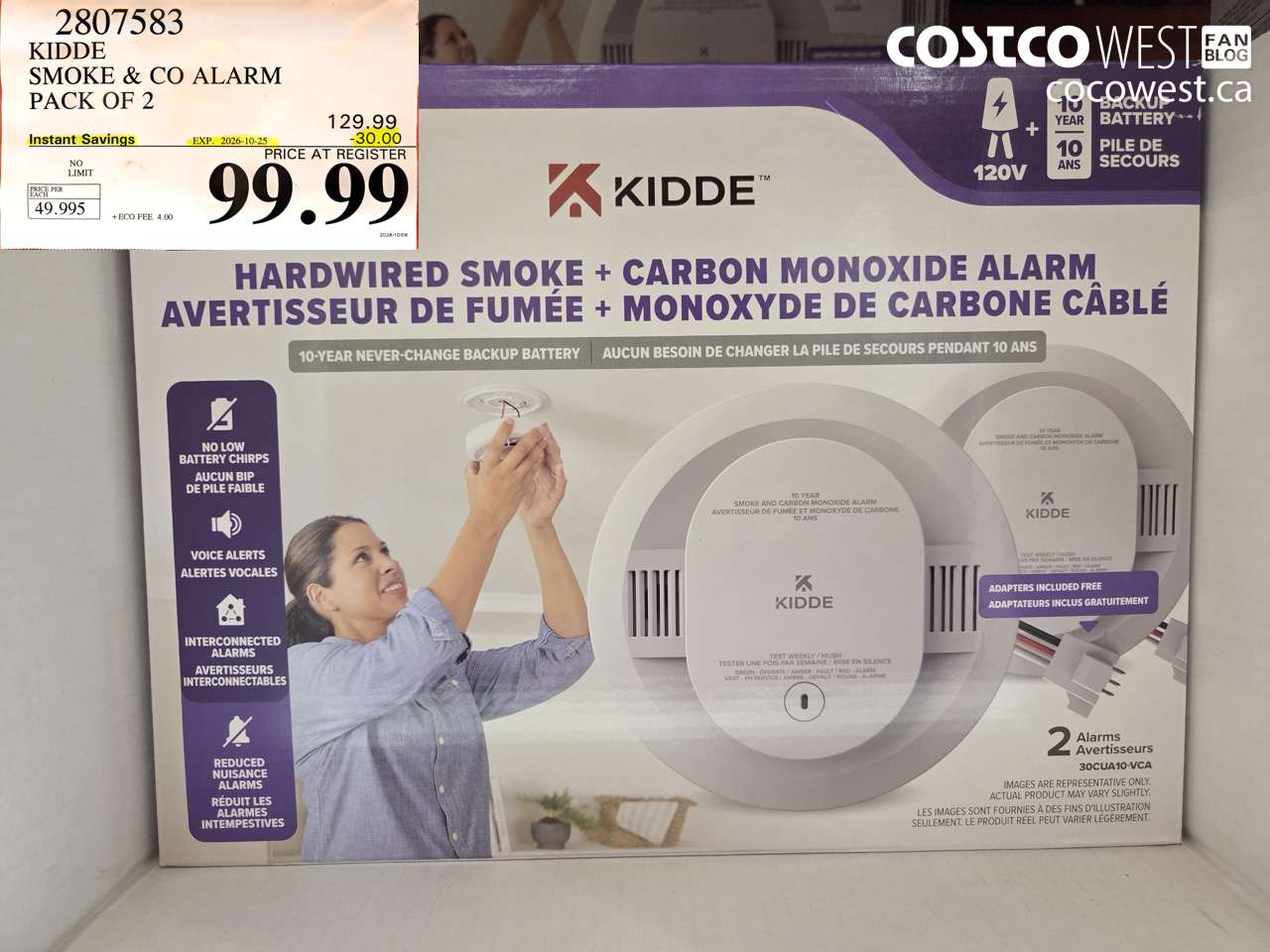 2807583 KIDDE SMOKE & CO ALARM PACK OF 2 ($30.00 INSTANT SAVINGS EXPIRES ON 2026-10-25) $99.99