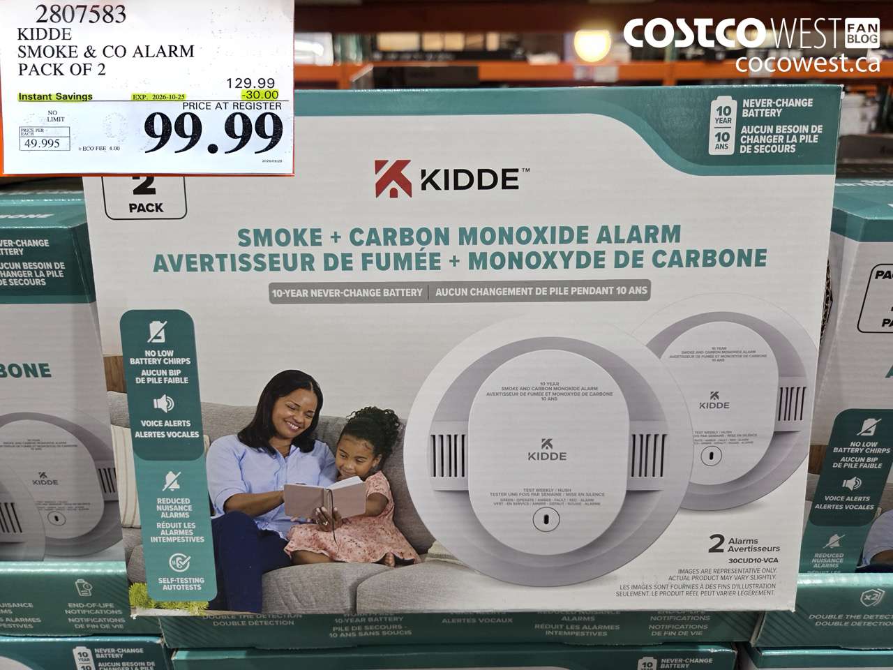 2807583 KIDDE SMOKE & CO ALARM PACK OF 2 ($30.00 INSTANT SAVINGS EXPIRES ON 2026-10-25) $99.99
