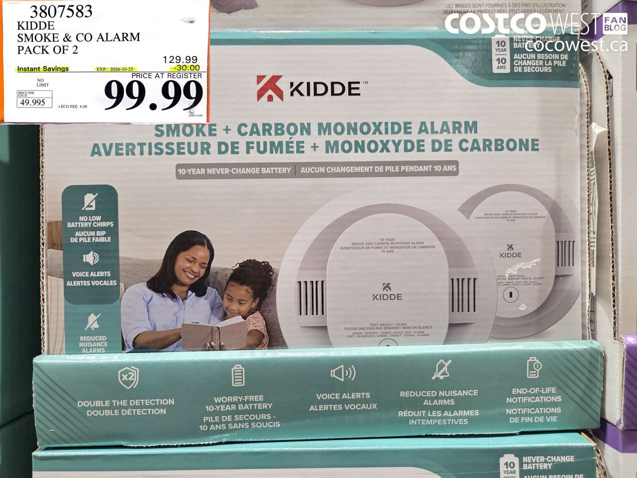 3807583 KIDDE SMOKE & CO ALARM PACK OF 2 ($30.00 INSTANT SAVINGS EXPIRES ON 2026-10-25) $99.99