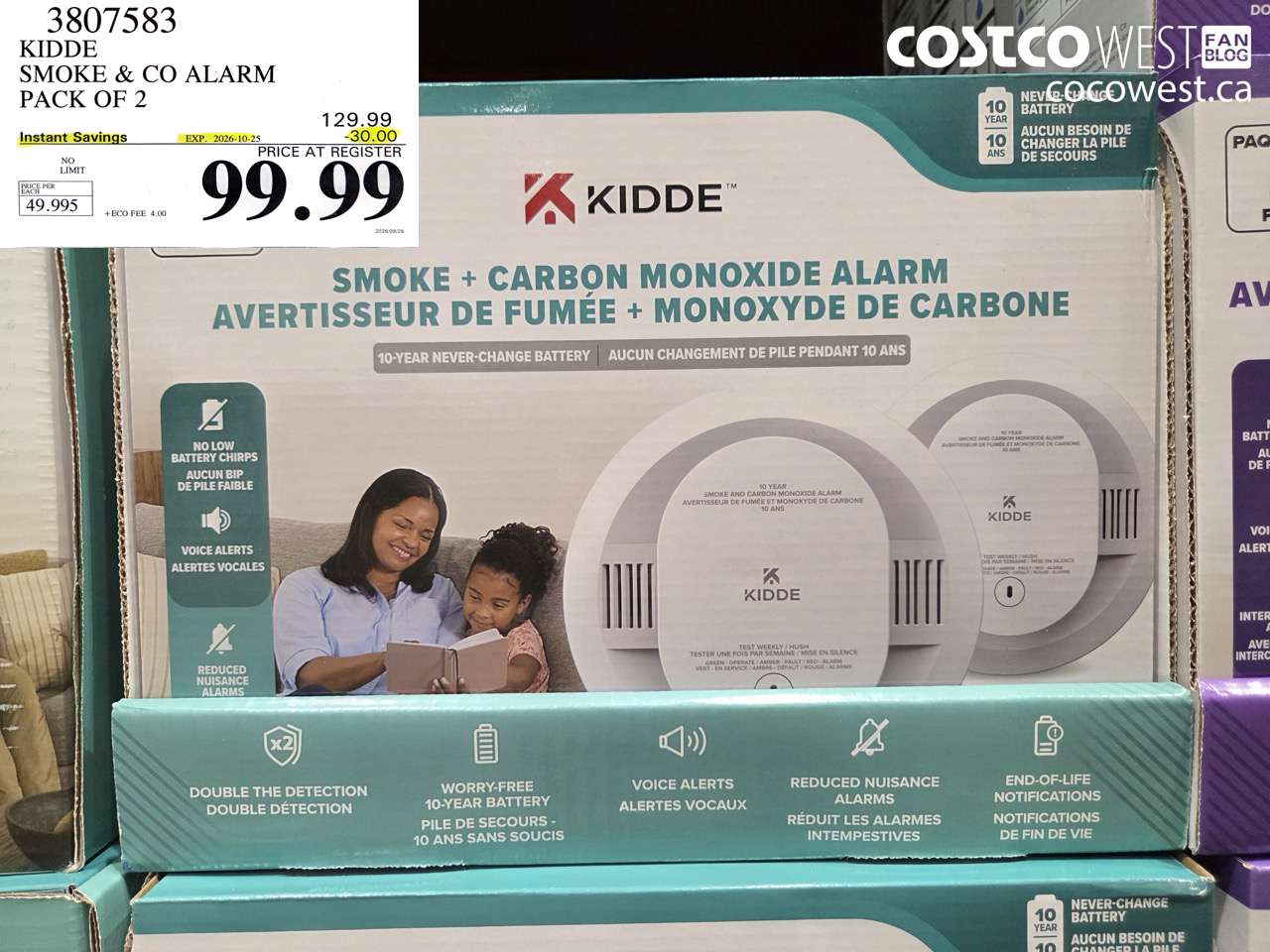 3807583 KIDDE SMOKE & CO ALARM PACK OF 2 ($30.00 INSTANT SAVINGS EXPIRES ON 2026-10-25) $99.99