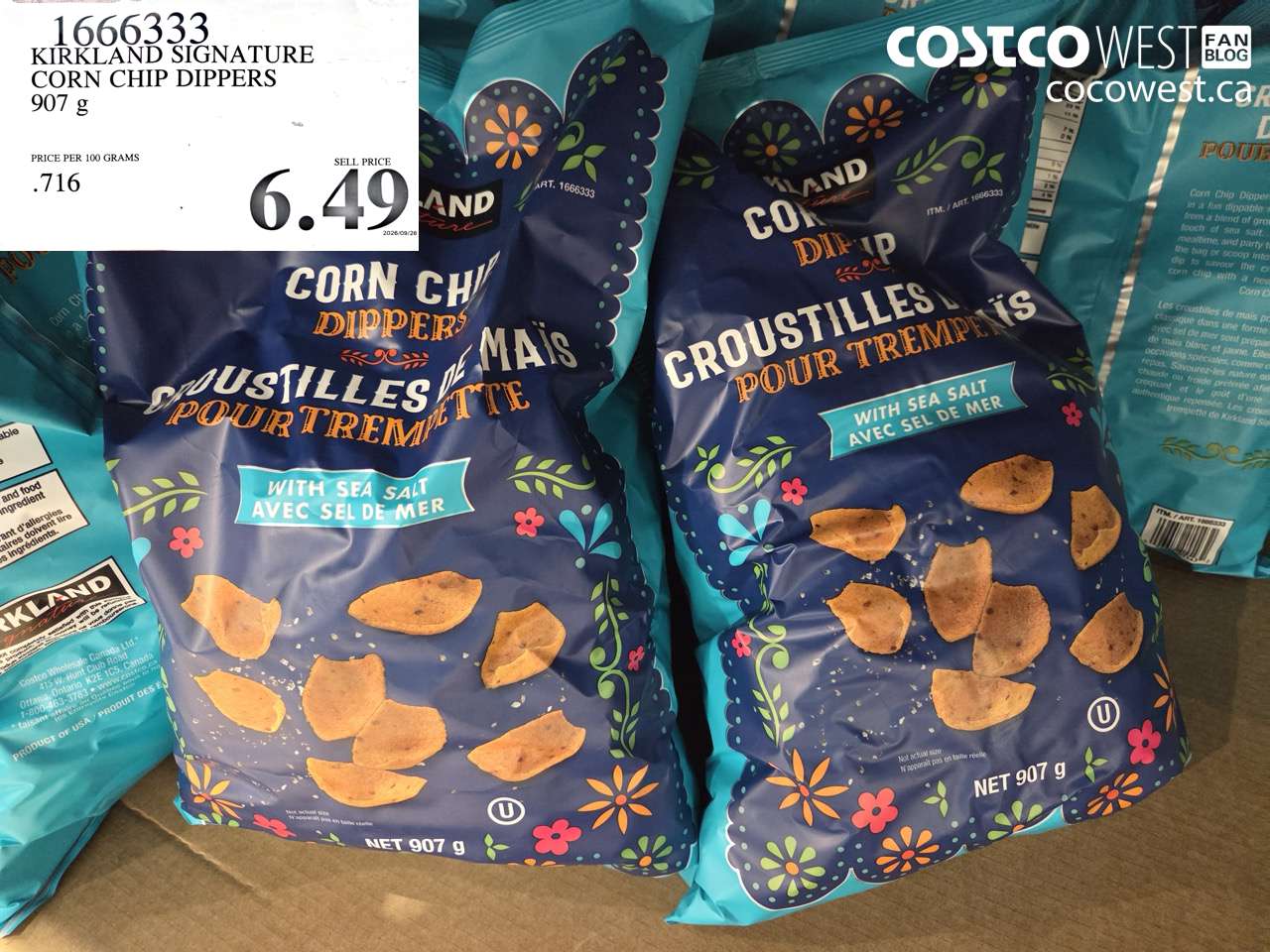 1666333 KIRKLAND SIGNATURE CORN CHIP DIPPERS 907 G $6.49
