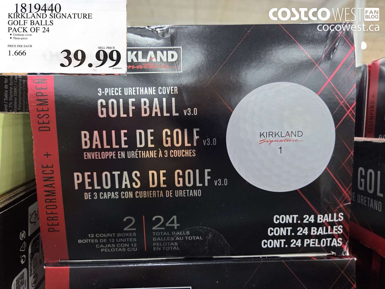 1819440 KIRKLAND SIGNATURE GOLF BALLS PACK OF 24 $39.99