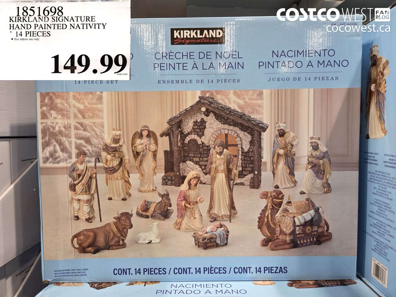1851698 KIRKLAND SIGNATURE HAND PAINTED NATIVITY 14 PIECES $149.99
