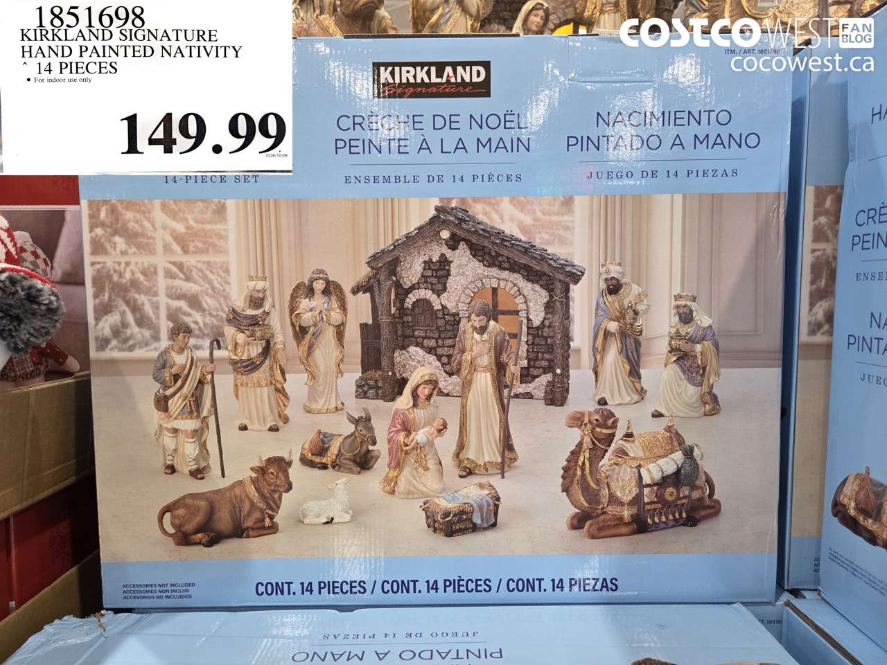 1851698 KIRKLAND SIGNATURE HAND PAINTED NATIVITY 14 PIECES $149.99