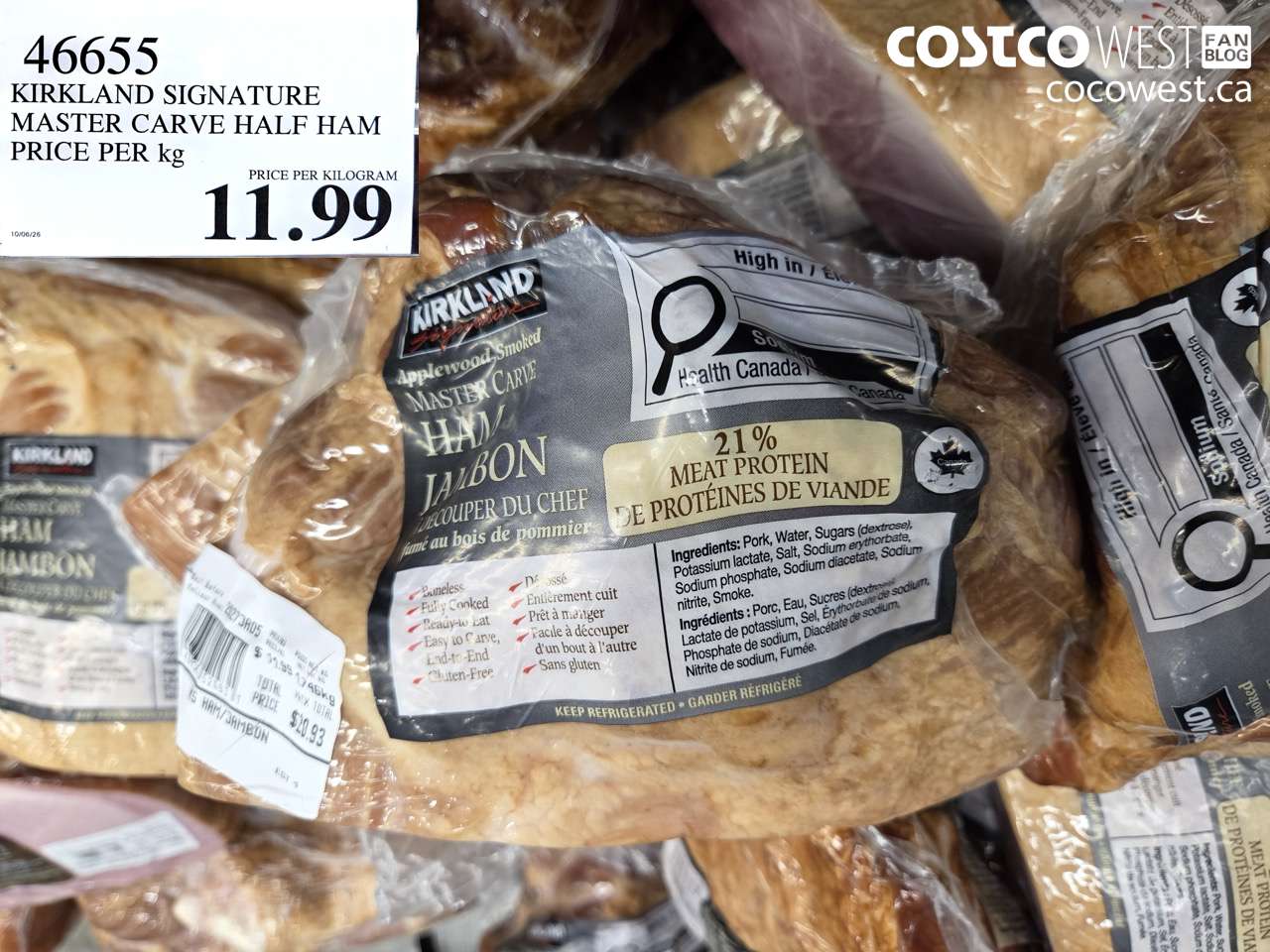 46655 KIRKLAND SIGNATURE MASTER CARVE HALF HAM PRICE PER KG $11.99