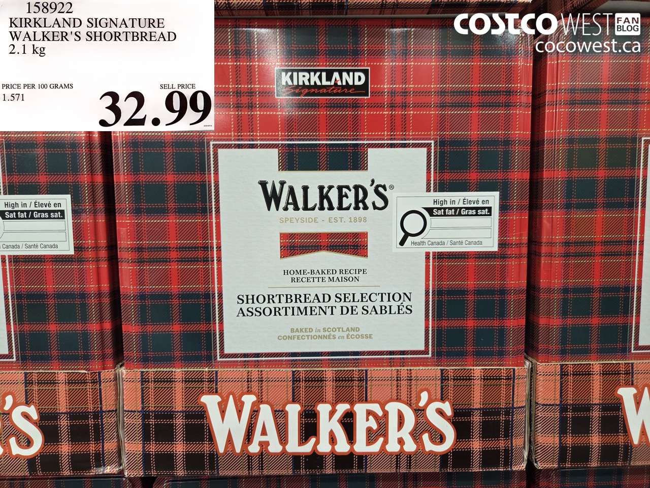 158922 KIRKLAND SIGNATURE WALKER'S SHORTBREAD 2.1 KG $32.99