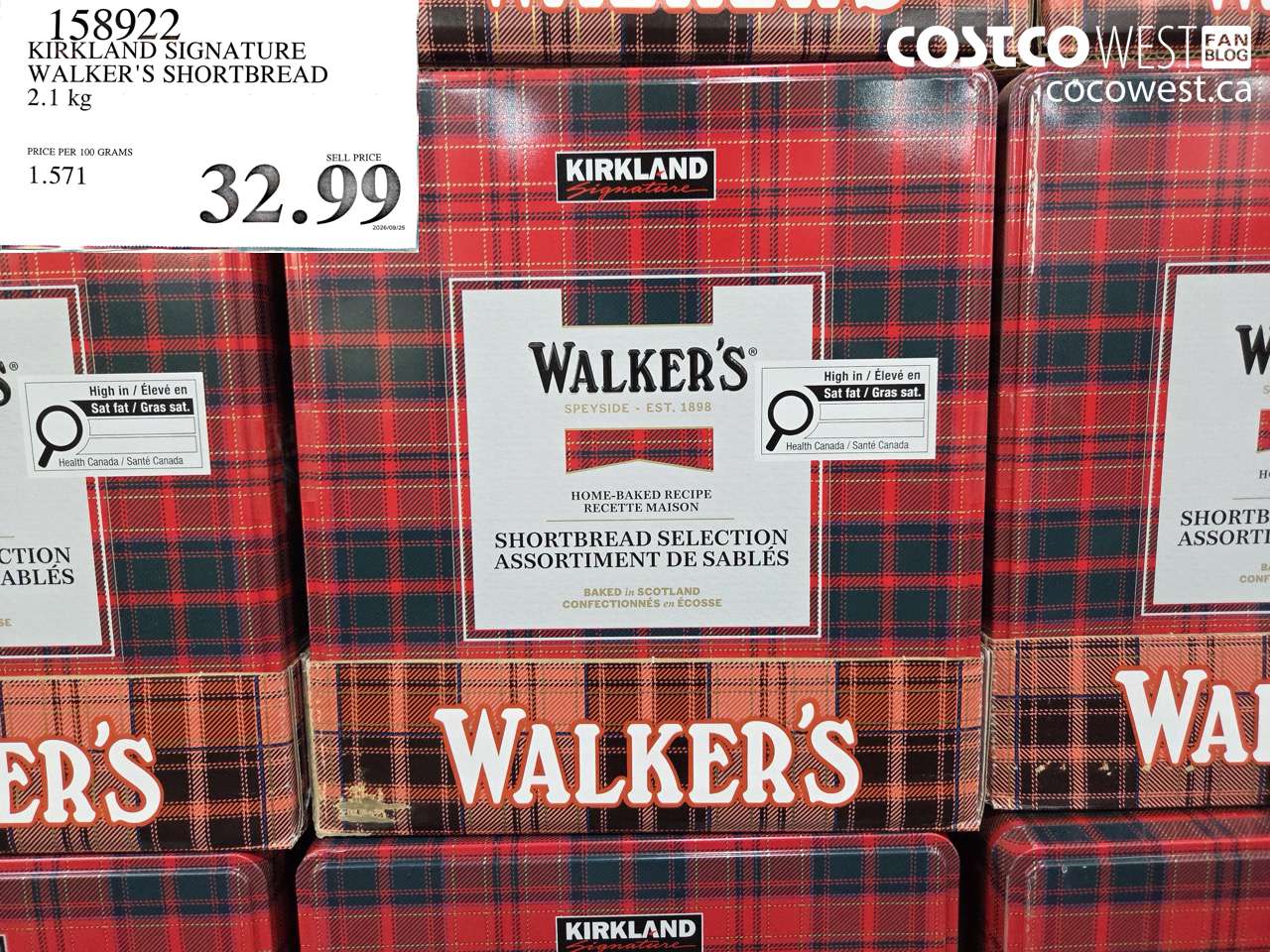 158922 KIRKLAND SIGNATURE WALKER'S SHORTBREAD 2.1 KG $32.99