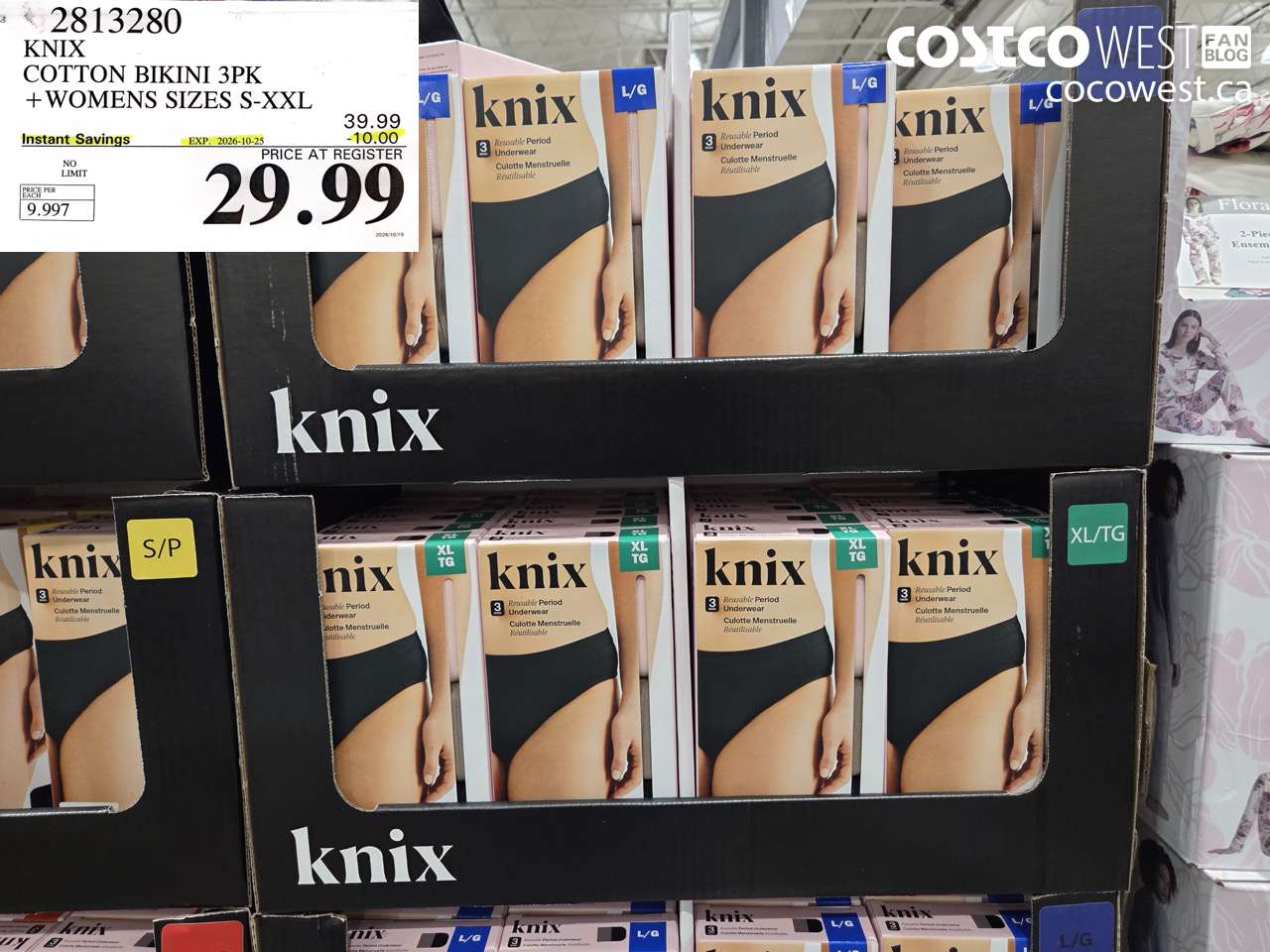 2813280 KNIX COTTON BIKINI 3PK WOMENS SIZES S-XXL ($10.00 INSTANT SAVINGS EXPIRES ON 2026-10-25) $29.99