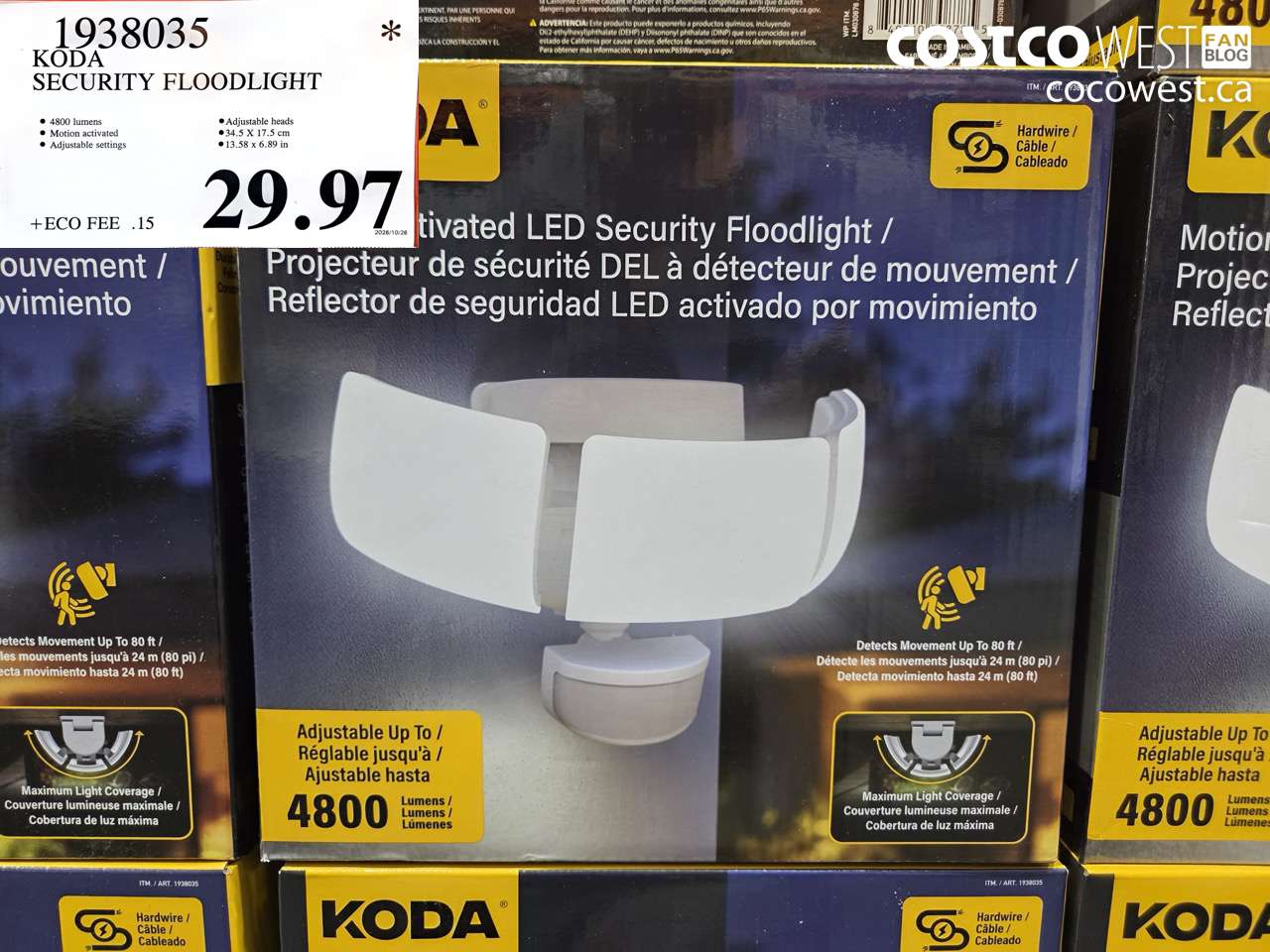 1938035 KODA SECURITY FLOODLIGHT $29.97