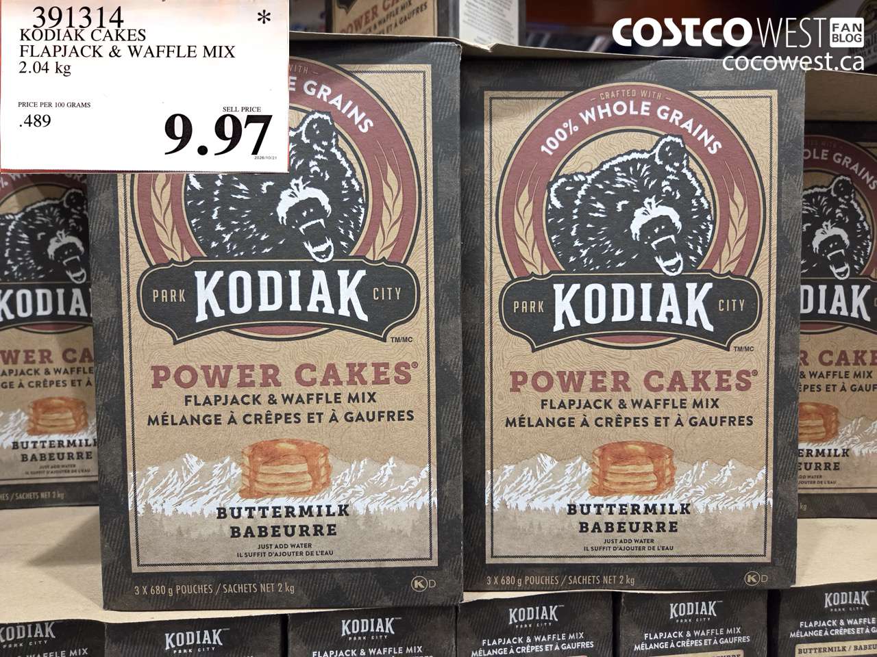 391314 KODIAK CAKES FLAPJACK & WAFFLE MIX 2.04 KG $9.97