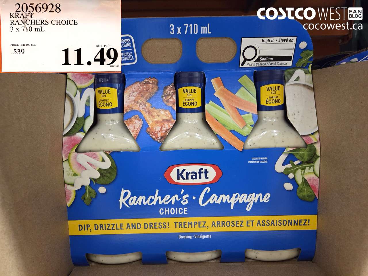 2056928 KRAFT RANCHERS CHOICE 3 X 710 ML $11.49