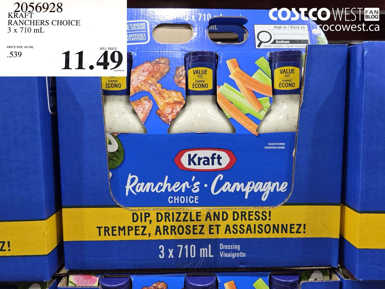 2056928 KRAFT RANCHERS CHOICE 3 X 710 ML $11.49