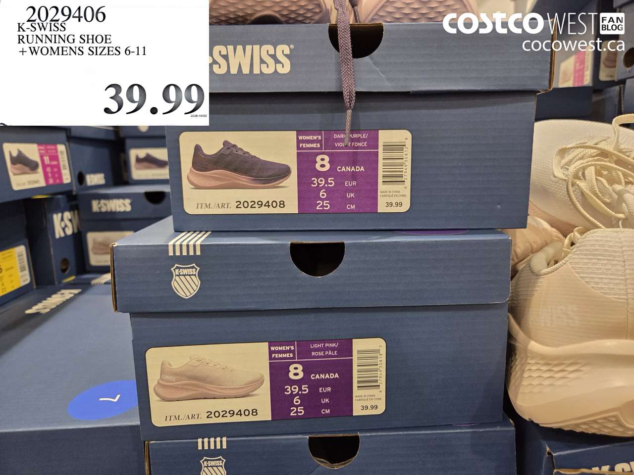 2029406 K-SWISS RUNNING SHOE WOMENS SIZES 6-11 $39.99