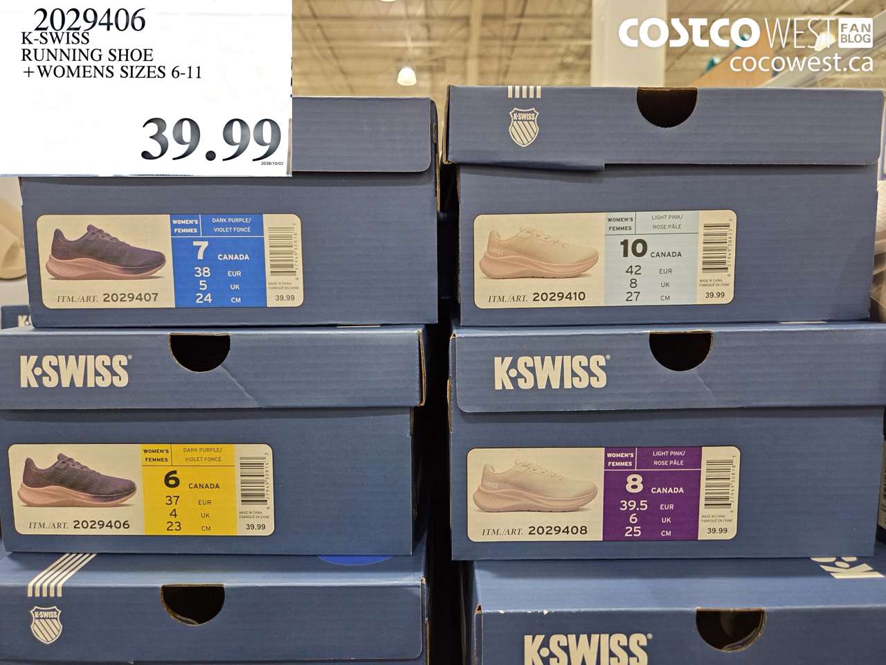 2029406 K-SWISS RUNNING SHOE WOMENS SIZES 6-11 $39.99