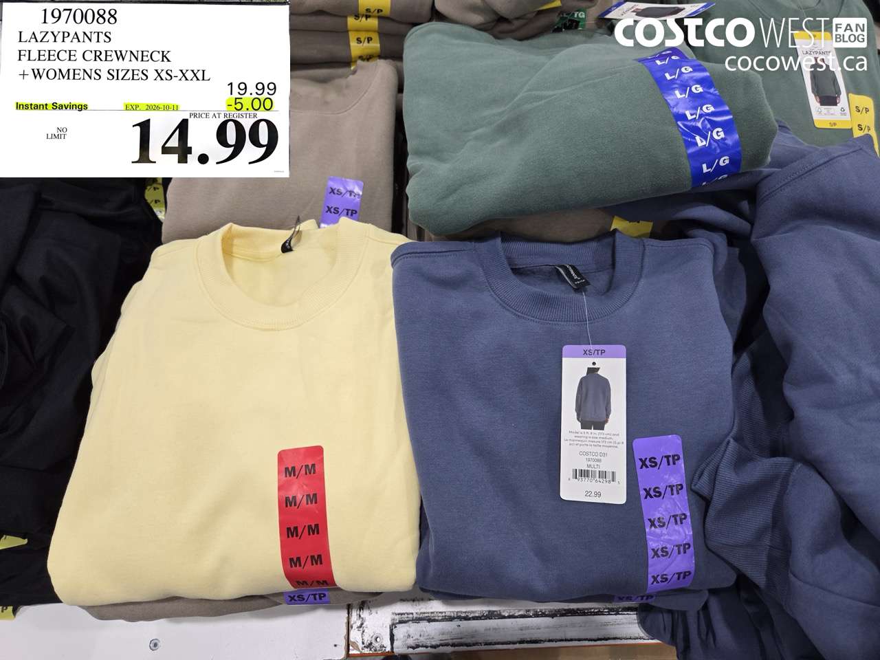1970088 LAZYPANTS FLEECE CREWNECK + WOMENS SIZES XS-XXL ($5.00 INSTANT SAVINGS EXPIRES ON 2026-10-11) $14.99